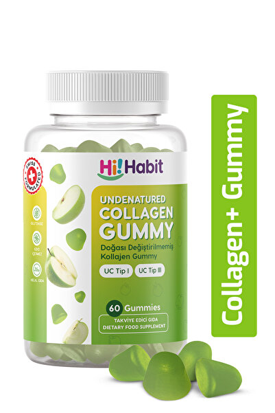 Hi Habit Doğası Unmodified Collagen Gummy 60 Pieces – Uc Type I & Iii Undenatured Collagen (60 Days)