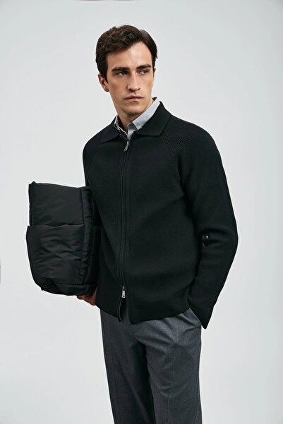 Lufian كارديجان أسود للرجال من أمبر 112100075