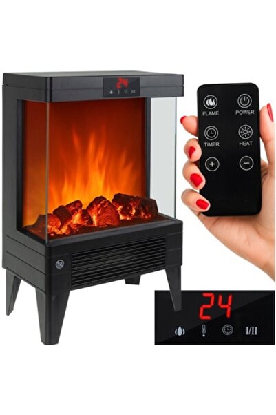 varioshop Semineu electric VarioShop®, 3D, 2000W, cu efect de foc realist, telecomanda, panou LED, protectie