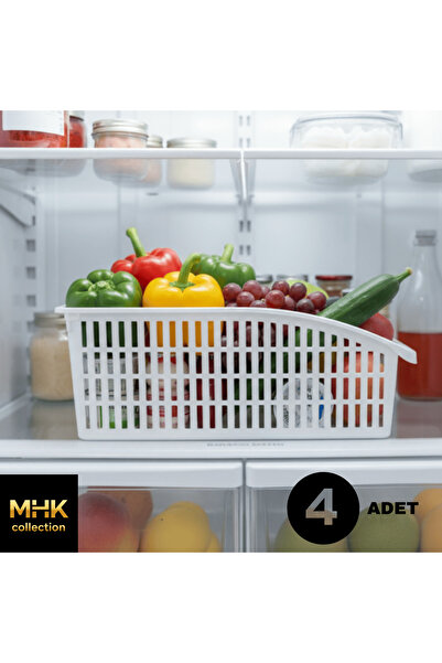 MHK Collection 4 Large Deep Organizer Baskets for Inside the Refrigerator