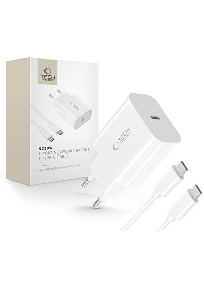 Other Ładowarka sieciowa USB-C z kablem USB-C PD 20W - biała