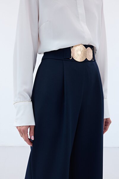 Sateen Accessory Pants - Navy Blue