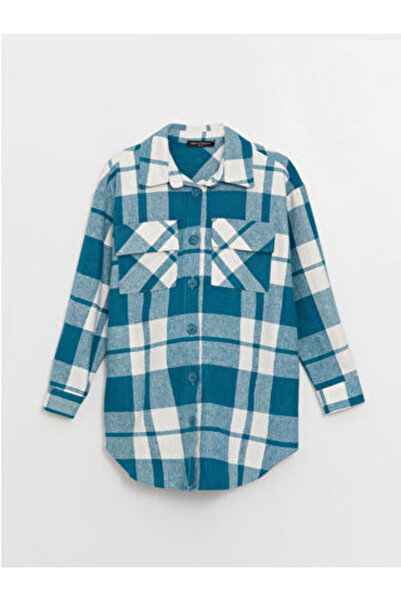 LC Waikiki Lcwaikiki Maternitygreen Plaid Long Sleeve Pregnant Woodcutter Shirt Coat