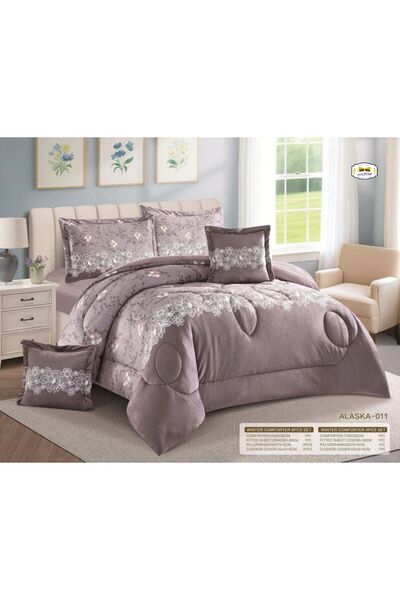 Moon Winter bedspread, Nafrouns, fixed filling, patterned, velvet, on soft fur, dimensions 170 x 220