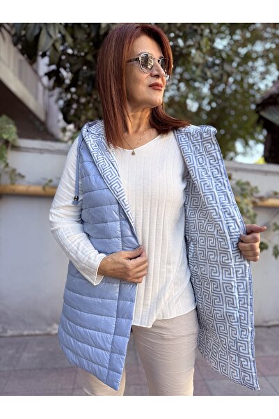 DenizEge Vestă italiană cu două fețe, albastră