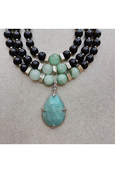 elinasaccessories El yapımı aventurine, akik,onyx kolye dogaltas tasarım kolye el yapımı kolye