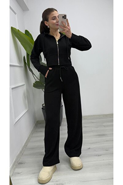 ÖZZYFASHION Zippered Hooded Thessaloniki Suit Black