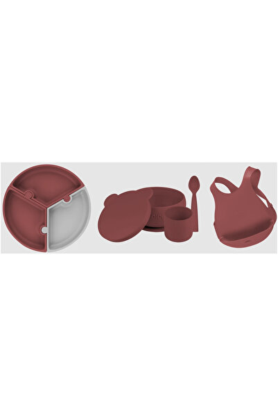 OiOi 5 Piece Puzzle Nutrition Set Velvet Rose/Powder Gray