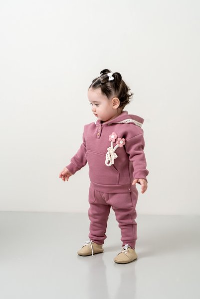 JNF kids Baby Girl & Child Three-String Hooded 2-Piece Set
