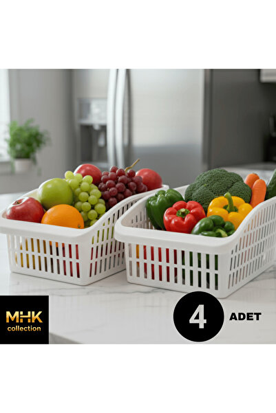 MHK Collection 4 Large Deep Organizer Baskets for Inside the Refrigerator