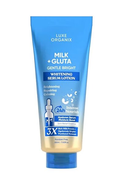 LUXE ORGANIX لوشن ميلك + جلوتا جنتل برايت سيروم - 350 مل