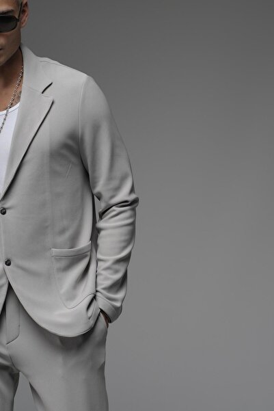 king brich Regular Fit Lycra Men's Blazer Top and Bottom Set