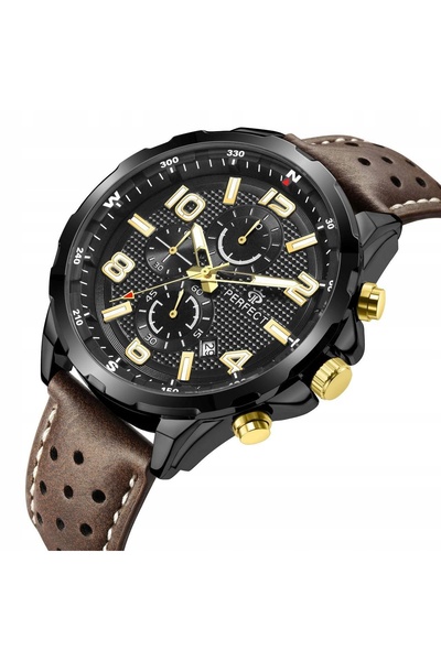 Other Men's watch on a strap, large, solid, Perfect leather