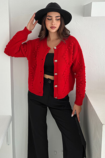 Noa Noa Women's Buttoned Textured Knit Cardigan – Timeless & Urban Style