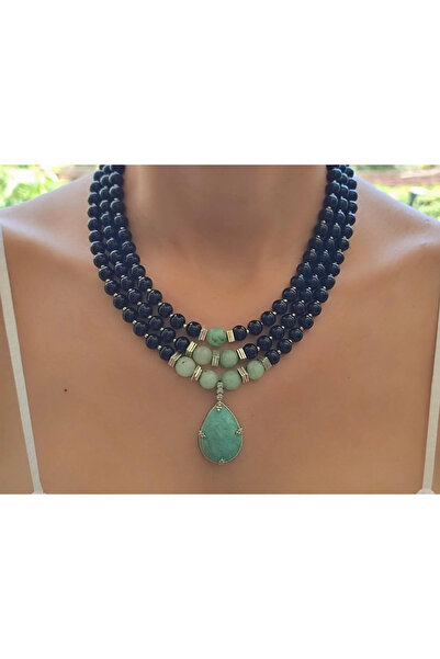elinasaccessories El yapımı aventurine, akik,onyx kolye dogaltas tasarım kolye el yapımı kolye