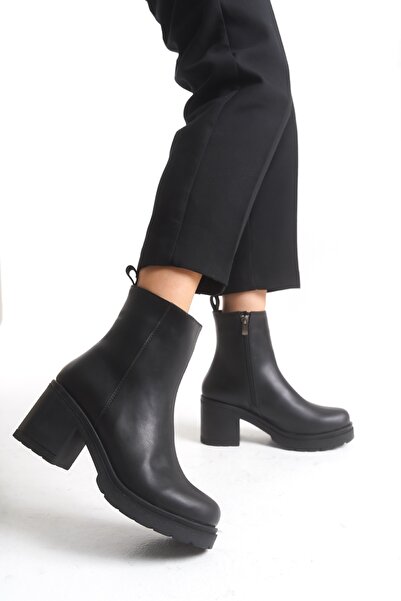 kajal ayakkabı Cizme cu toc gros cu fermoar NVL 7510