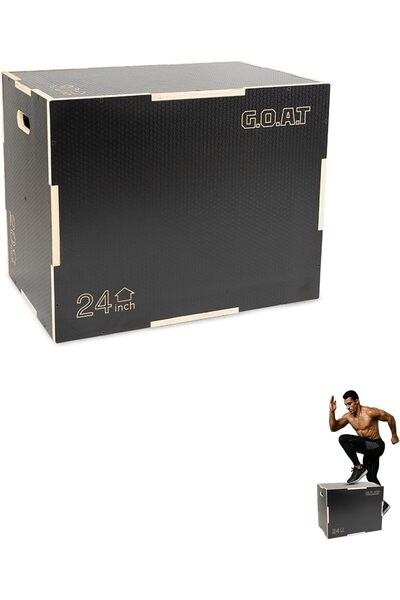 Goat صندوق G.O.A.T الخشبي 3 في 1 مع هيكل معزز ومقابض مدمجة لتمارين الكروس فيت،