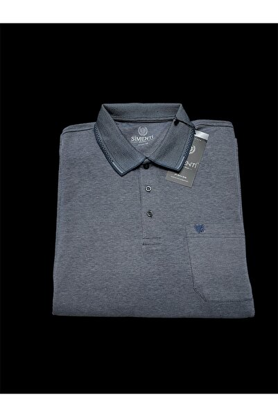 SİMENTİ MEVSİMLİK PAMUKLU,POLO YAKALI ,CEPLİ ,UZUN KOL, BABA SWEATSHİRT. GRİ