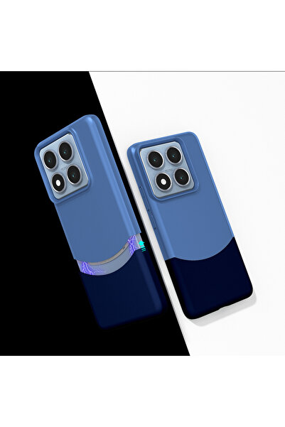 Aden 14t Pro Compatible Case Magnetic Double Cover - Navy Blue