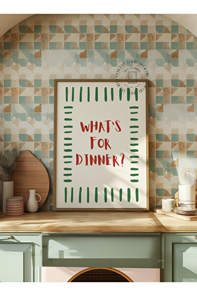 DES VU PRINT What's For Dinner Poster, Mutfak Temalı Çerçevesiz Poster