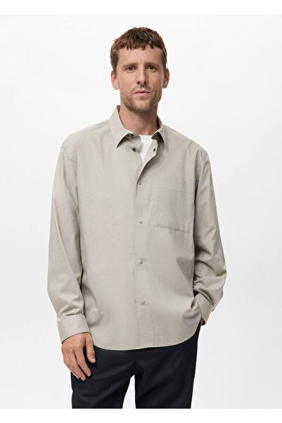 MANGO Man %100 pamuklu rahat kesim gömlek