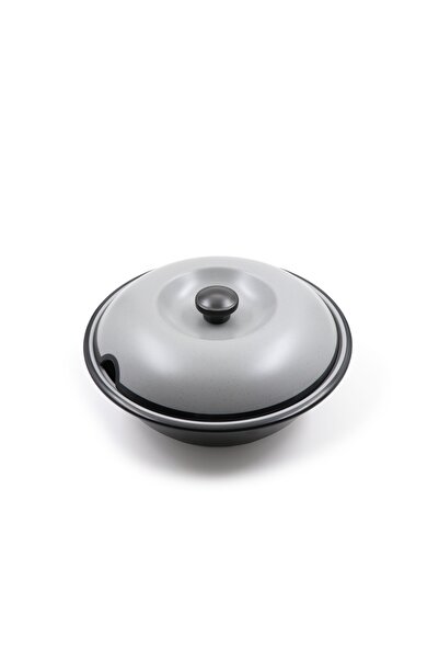 CC Large, premium melamine soup bowl, microwave safe, break and crack resistant, gray/black, 25.4 cm