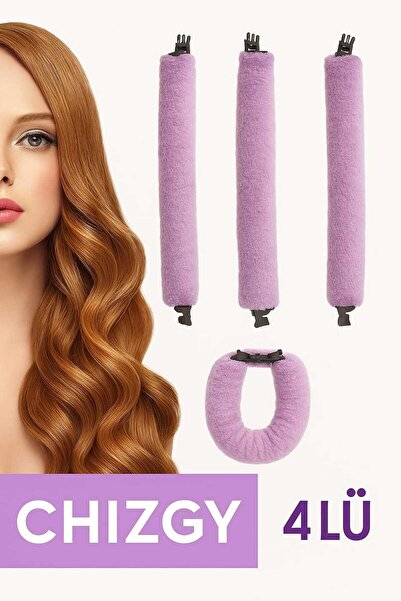 CHIZGY 4'lü Welsoft Saç Şekillendirici Bigudi Isısız Elektriklenme Yapmaz Saçı Sararken Kolay Tutuş Sağlar