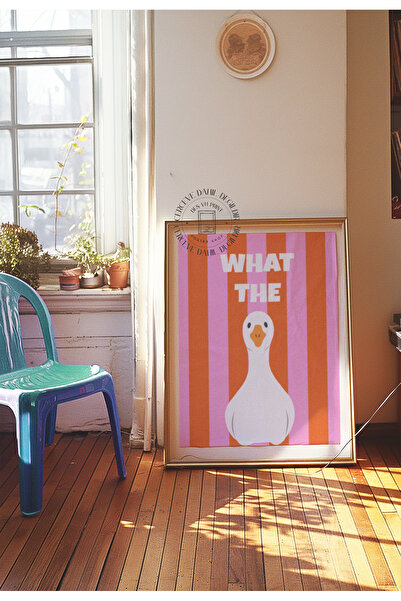 DES VU PRINT What The Duck Poster, Çerçevesiz Ördek Posteri