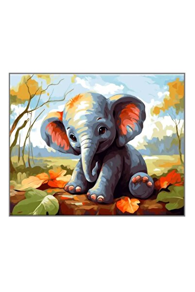 MATTELOT TOYS Set pictura pe numere Elefantelul, Tablou pe sasiu 20 x 30 cm