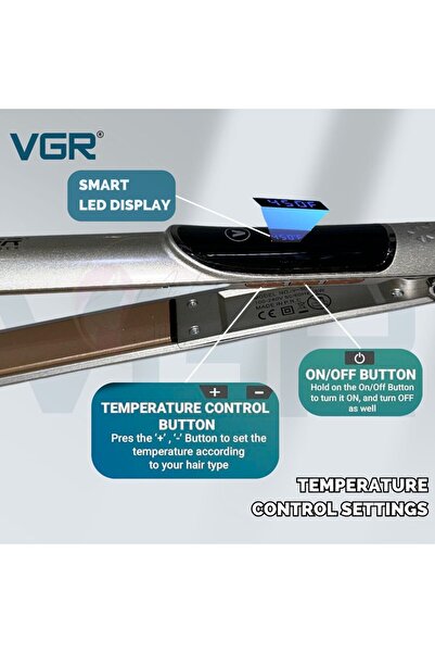 VGR Professional Digital Hair Straightener New Design with LED Display & Ceramic Coating