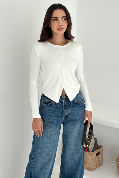 Noa Noa Γυναικεία μπλούζα με μυτερή φούστα με κουμπιά – Μοντέρνο & Αστικό Στυλ