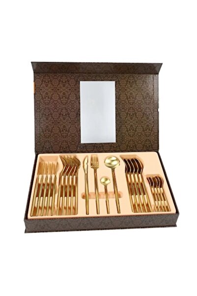 OEM Cutlery CW-C-2401, stainless steel, gold, set of 24 pieces