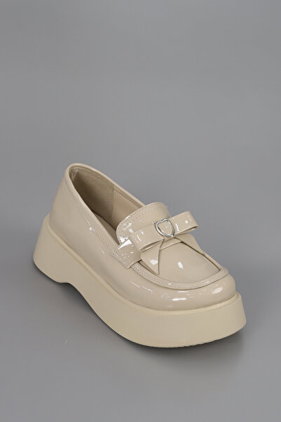 kajal ayakkabı Smr 101 Heart Buckle Detail Thick Sole Loafer
