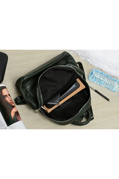 Other Leather Backpack A4 women's roomy solid Italian premium large solid leather