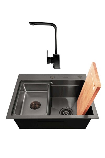 SanDonna SET Chiuveta HD6050 din inox handmade cu dozator de sapun si tavita ...