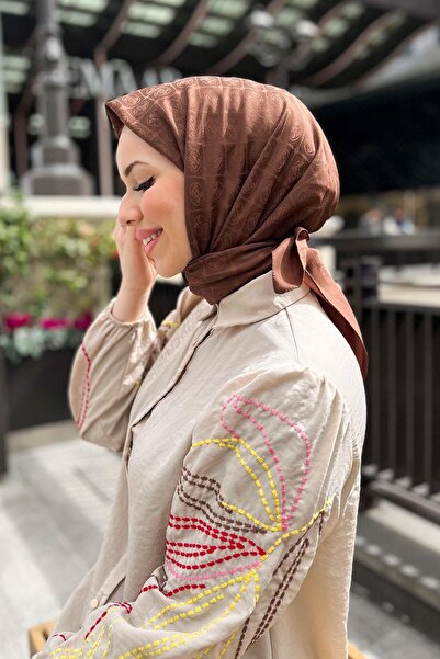 PİRAMİT وشاح قطني 1030400-931 بني