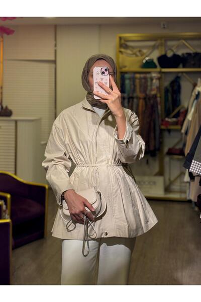 Ahel TAŞ İŞLEMELİ KISA TRENÇKOT