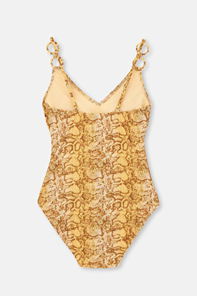 Dagi Multicolor V-Neck Patterned Mayokini