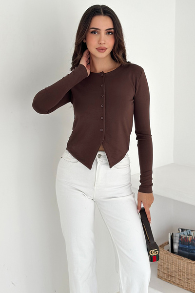 Noa Noa Γυναικεία μπλούζα με μυτερή φούστα με κουμπιά – Μοντέρνο & Αστικό Στυλ