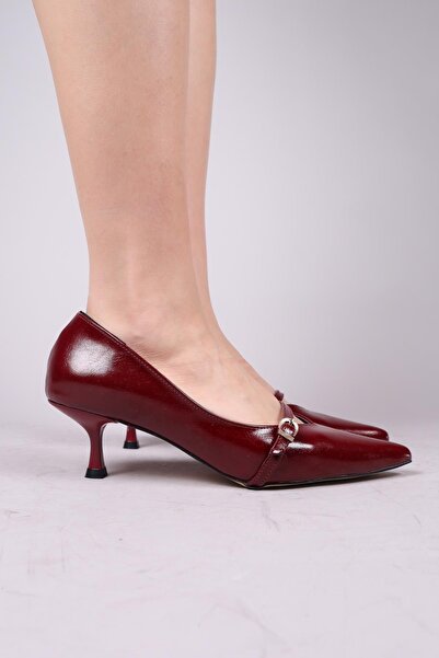 Birikon Cortez V Low-Cut Piping Stiletto Bordo