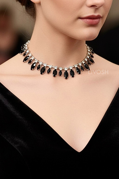 LIVOSH قلادة أنيقة من حجر الدمعة