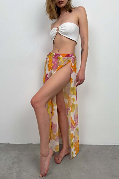 Maxi modena Double Slit Patterned Colorful Pareo - m