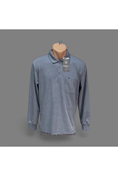 SİMENTİ MEVSİMLİK PAMUKLU,POLO YAKALI ,CEPLİ ,UZUN KOL, BABA SWEATSHİRT. GRİ