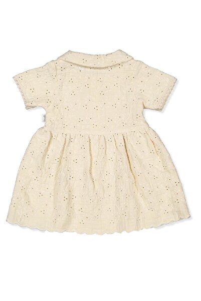 Bebetto DOKUMA ELBİSE (NATURAL VIOLET) EKRU