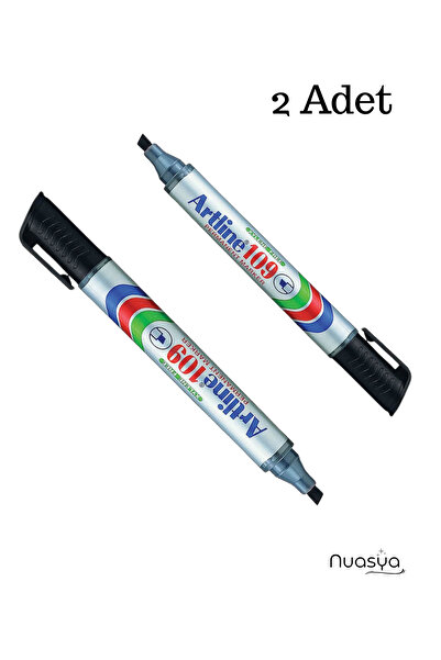 artline قلم تحديد دائم برأس مقطوع 109، 5.0 مم، أسود - قلم للتغليف والتعبئة