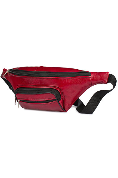 Other Men's waist bag, adjustable, -leather, smooth, elegant