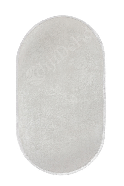 Dijidekor Glitter Oval Fringed Carpet Light Cream Erasable 200X650