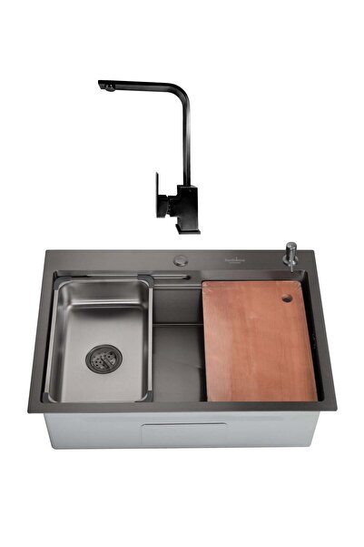 SanDonna Chiuvetă de bucătărie HD7050 lucrată manual, cu tavă, tocător și doz...