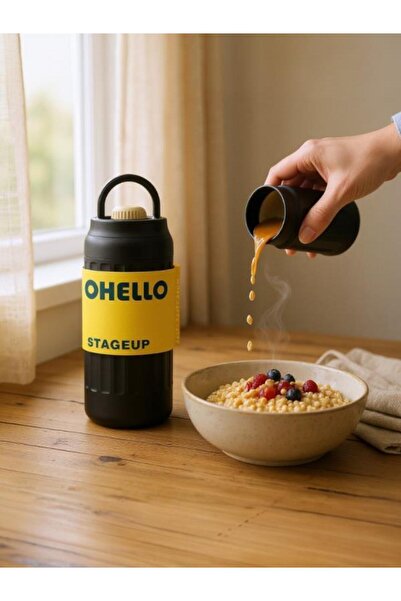 Shotay Fashion Steel Thermos Flask 460 ml Black - Sht-St-8097