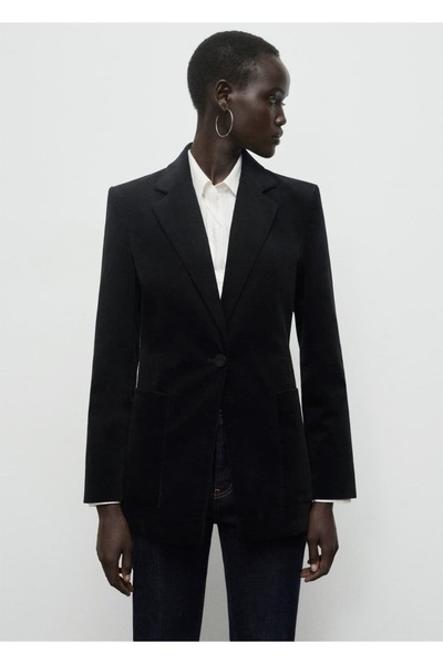 MANGO Woman Cepli kadife blazer ceket